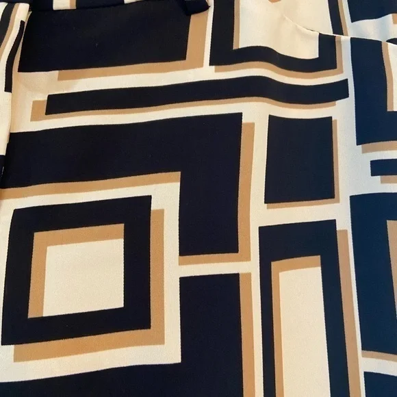 Chicos high waisted black, gold tan cool and flowy pants Chico’s‎ size 0 size 4 - Picture 5 of 13